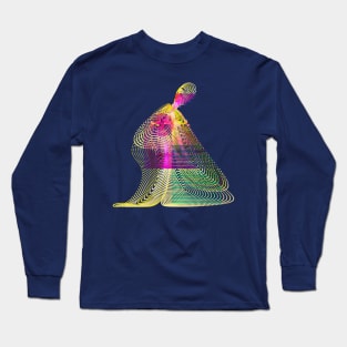 Madonna and Child Glitch Art Long Sleeve T-Shirt